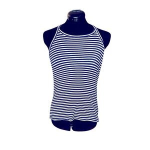NAVY BLUE AND WHITE TANK TOP